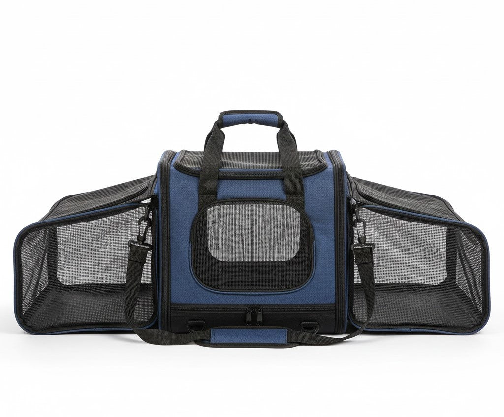 Uitbreidbare reistas voor huisdieren met open zijkanten