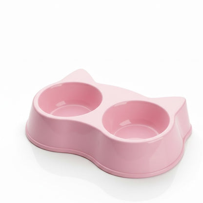 Dubbele kattenvormige voerbak voor huisdieren