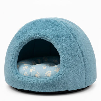 Halfgesloten huisdierbedgrot met verwijderbaar kussen