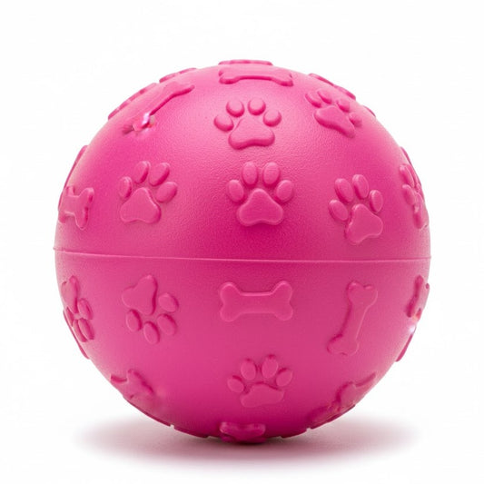 Piepende hondenbal met pootafdrukreliëf