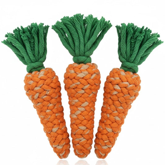Set van 3 kauwspeeltjes in wortelvorm van touw